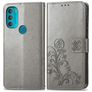 Mobigear Clover Motorola Moto G71 5G Lompakkokotelo + Setelitasku - Harmaa