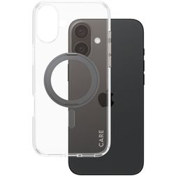 CARE by PanzerGlass Kickstand iPhone 16 Plus MagSafe Fodral Hårdplast Skal med ställ - Transparent / Svart