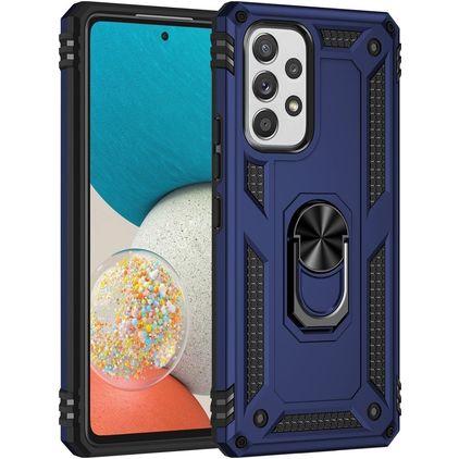 Mobigear Armor Ring Samsung Galaxy A53 Kova Suojakuori Iskunkestävä + Sormuspidike - Sininen