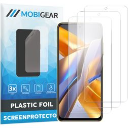 Mobigear POCO M5s Protector de pantalla Film - Compatible con fundas (pack de 3)