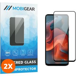 Mobigear Premium Motorola Moto G34 Cristal templado Protector de pantalla - Compatible con fundas - Negro (pack de 2)