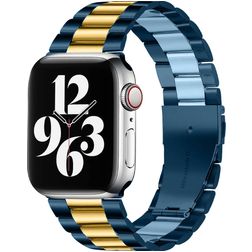 Mobigear Antwerp Bracelete Aço inoxidável Fecho borboleta para Apple Watch - 42/41/40/38 mm - Azul / Dourado