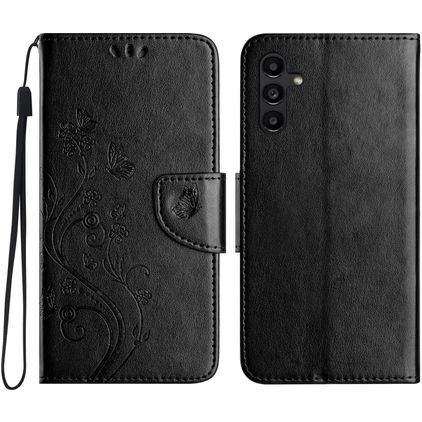 Mobigear Flowers Samsung Galaxy A56 Capa livro Carteira - Preto