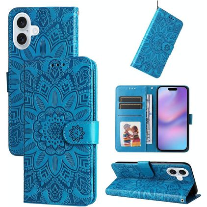 Mobigear Sunflower iPhone 17 Etui z klapką typu portfel - Niebieski