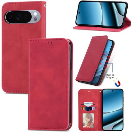 Mobigear Retro Slim Google Pixel 10 Pro XL Lompakkokotelo - Punainen