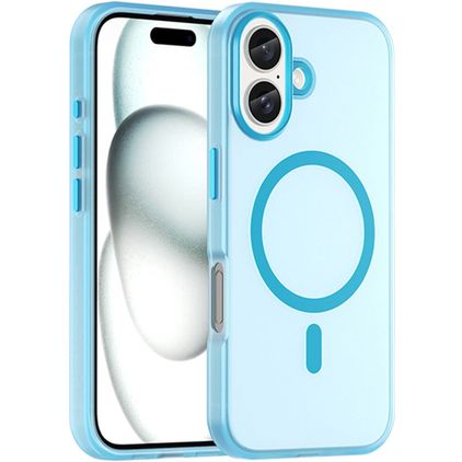 Mobigear Shockproof iPhone 16 MagSafe TPU flexível Capa traseira - Azul