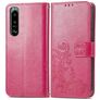 Mobigear clover Sony Xperia 5 IV Pungetui med Seddelrum - Magenta