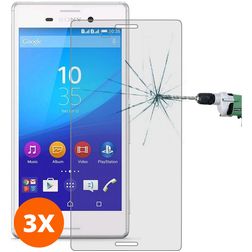 Mobigear Sony Xperia M4 Aqua Tempered Glass Screen Protector - Case Friendly (3-Pack)