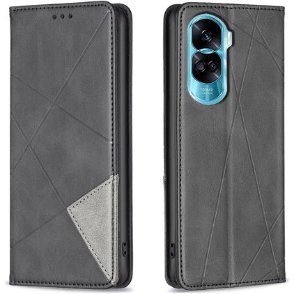 Mobigear Rhombus Slim HONOR 90 Lite Plånboksfodral - Svart