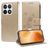 Mobigear Flowers Xiaomi 14T Pro Cover a libro portafoglio - Oro
