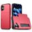 Mobigear Card iPhone 16 Plus Funda Plástico rígido Carcasa Antigolpes con tarjetero - Rojo