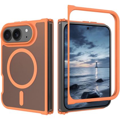 Mobigear Shockproof iPhone Duo MagSafe Funda Plástico rígido Carcasa - Naranja
