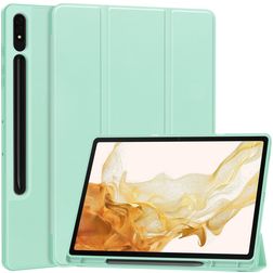 Mobigear Tri-Fold Gel Samsung Galaxy Tab S9 Plus TPU / Kunstlæder Pungetui + Stylus-holder - Turkis