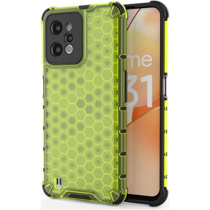 Mobigear Honeycomb Realme C31 Kova Suojakuori Iskunkestävä - Vihreä