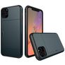 Mobigear Card iPhone 11 Pro Fodral Hårdplast Skal Stötsäkert med korthållare - Marinblå