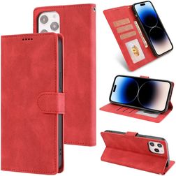 Mobigear Wallet iPhone 14 Pro Plånboksfodral med sedelfack - Röd