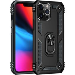 Mobigear Armor Ring iPhone 13 Pro Hardcase Back cover Antiurto con anello - Nero