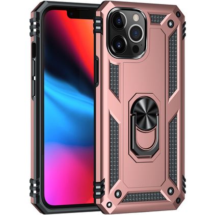 Mobigear Armor Ring iPhone 13 Pro Max Hardcase Back cover Antiurto con anello - Oro rosa