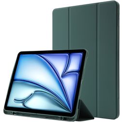 Mobigear Tri-Fold Gel iPad Air 11 polegadas (2026) TPU / Pele sintética Capa livro + Suporte para caneta stylus - Verde