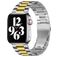 Mobigear Antwerp Rustfrit stål Apple Watch Urrem Sommerfuglelås - 49/46/45/44 mm - Guld / Sølv
