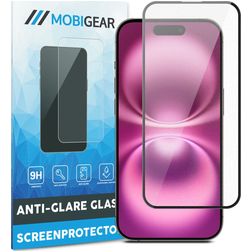 Mobigear Premium iPhone 16 Plus Vidro temperado Película de ecrã Antirreflexo - Compatível com capas - Preto