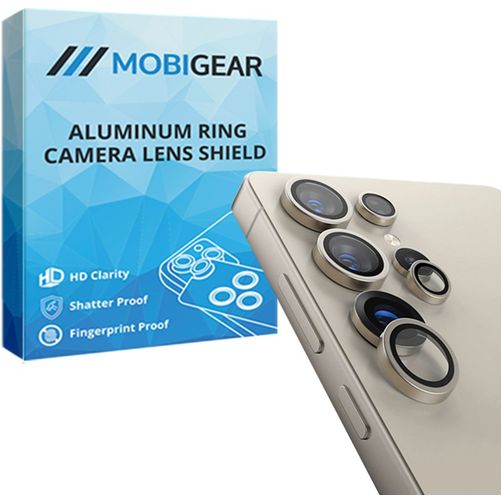 Mobigear Single Samsung Galaxy S25 Ultra Härdat glas Kameralinsskydd - Skalvänligt - Grå