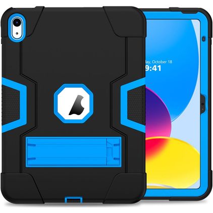 Mobigear ShieldStand iPad 11 (2025) Plastica rigida / Silicone Back cover + Supporto - Nero / Blu