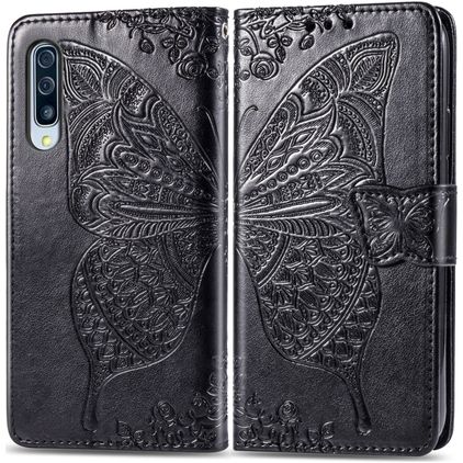 Mobigear Butterfly Samsung Galaxy A50 Etui z klapką typu portfel - Czarny