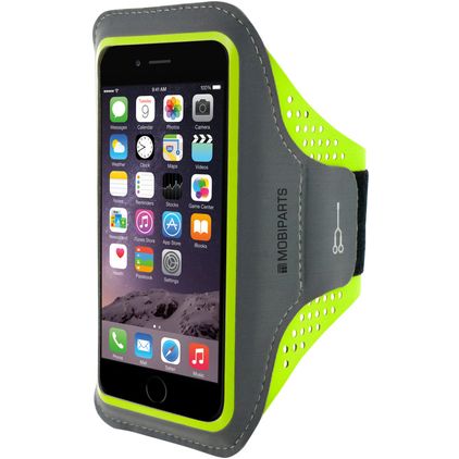 Mobiparts Comfort Fit Running Phone Holder Neoprene Sports Case Sports armband (max 16 cm x 8 cm) - Neon Green