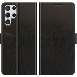 Mobigear Wallet Samsung Galaxy S22 Ultra Cover a libro portafoglio - Nero