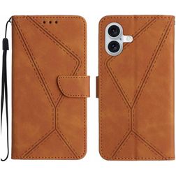 Mobigear Stitch iPhone 17 Lompakkokotelo + Setelitasku - Ruskea
