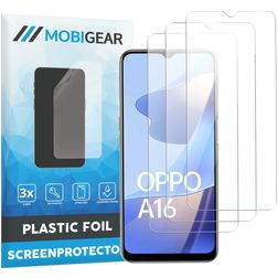 Mobigear OPPO A16 Película de ecrã em plástico - Compatível com capas (Pack de 3)