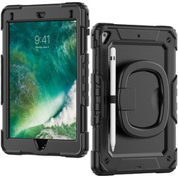 Mobilize Rotating Defender iPad 6 (2018) Fodral Hårdplast / Silikon Skal + Axelrem + Ställ - Svart