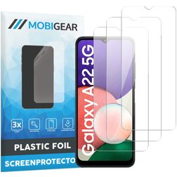 Mobigear Samsung Galaxy A22 5G Película de ecrã em plástico - Compatível com capas (Pack de 3)
