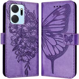 Mobigear Butterfly HONOR X7A Pungetui med Seddelrum - Lilla