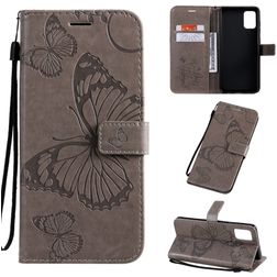 Mobigear Butterfly Samsung Galaxy A71 Wallet case - Grey