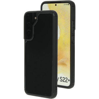 Mobiparts Rugged Clear Samsung Galaxy S22 Plus Hårdt Bagsidecover Stødsikkert - Gennemsigtig / Sort