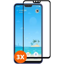 Mobigear Premium Xiaomi Mi Play Cristal templado Protector de pantalla - Compatible con fundas - Negro (pack de 3)