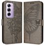 Mobigear Butterfly OPPO Reno 12 Pro Funda tipo libro Cartera - Gris