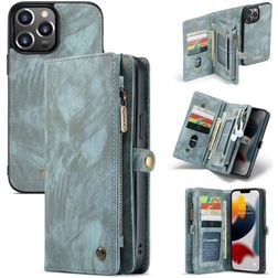 CaseMe 008 iPhone 13 Pro Max Funda tipo libro 2 en 1 con carcasa extraíble Cartera - Azul