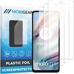 Mobigear Motorola Moto G60 Película de ecrã em plástico - Compatível com capas (Pack de 3)