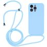 Mobigear Lanyard iPhone 15 Pro Max Silicone Case with lanyard - Blue