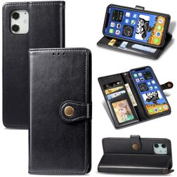 Mobigear Snap Button iPhone 12 Pro Max Wallet case - Black