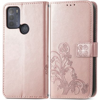 Mobigear Clover Motorola Moto G50 Etui z klapką typu portfel - Różowe złoto