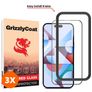GrizzlyCoat Easy Fit iPhone 15 Pro Max Szkło hartowane Ochrona ekranu - Kompatybilna z etui + Ramka montażowa - Czarny (3 szt.)