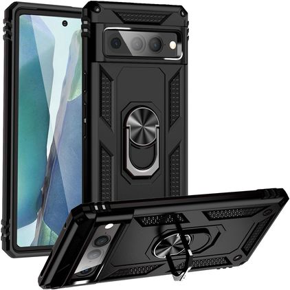 Mobigear Armor Ring Google Pixel 7 Pro Hardcase Back cover Antiurto con anello - Nero