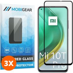 Mobigear Premium Xiaomi Mi 10T Pro Härdat glas Skärmskydd - Skalvänligt - Svart (3-pack)
