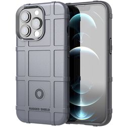 Mobigear Rugged Shield iPhone 13 Pro Max Flexibilní TPU Zadní kryt odolný proti nárazům - Šedá