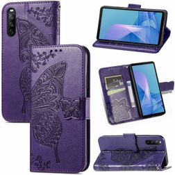 Mobigear Butterfly Sony Xperia 10 III Cover a libro portafoglio - Viola