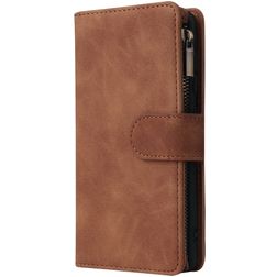 Mobigear Zipper Samsung Galaxy A41 Pungetui med Seddelrum - Brun